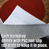 Aperturee - Aperturee Burgundy Oval Rug Fabric Floor Backdrop For Photo